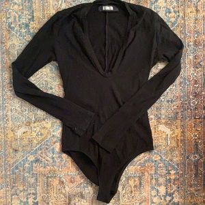 Reformation ribbed long sleeve bodysuit